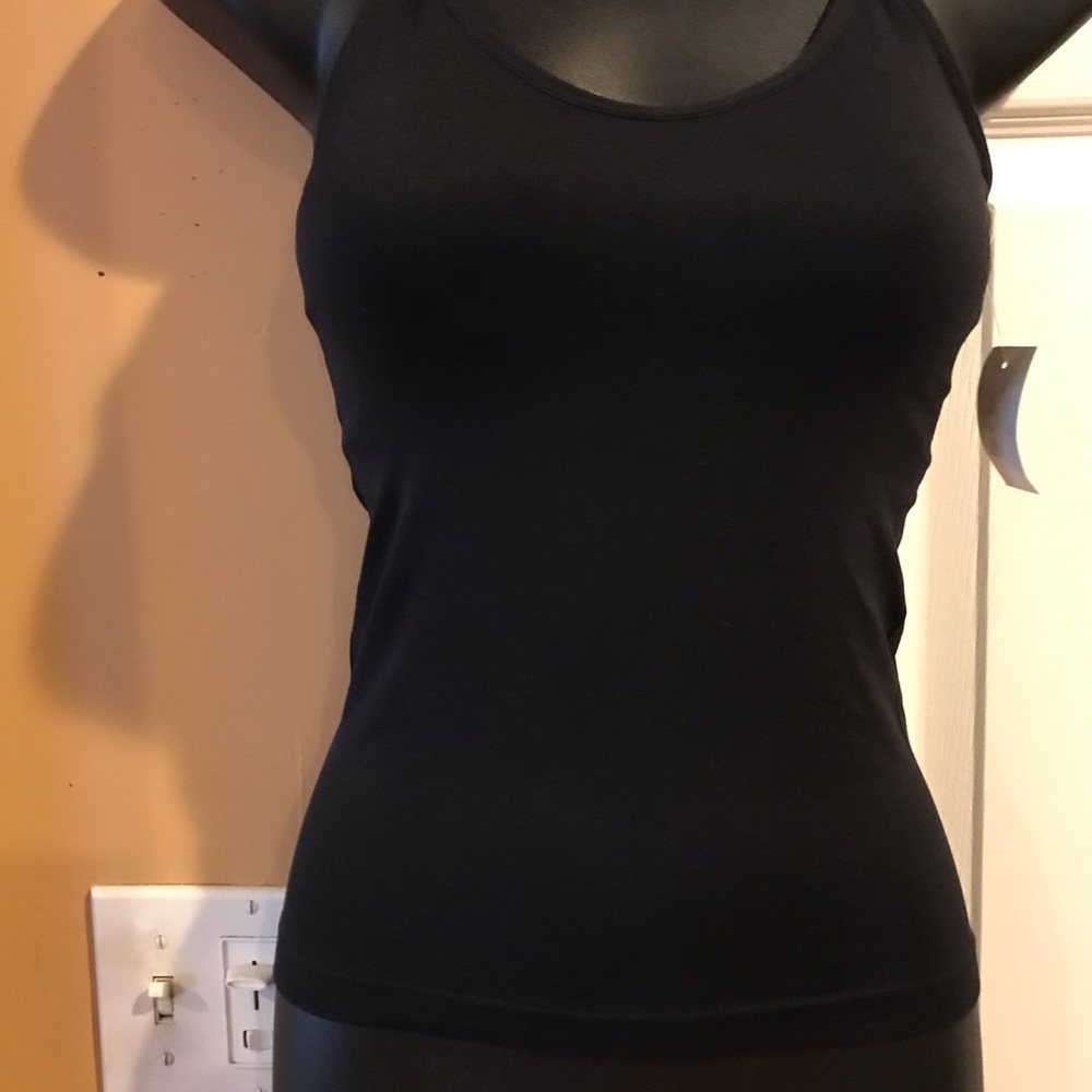 Black spandex tank top padded bra top